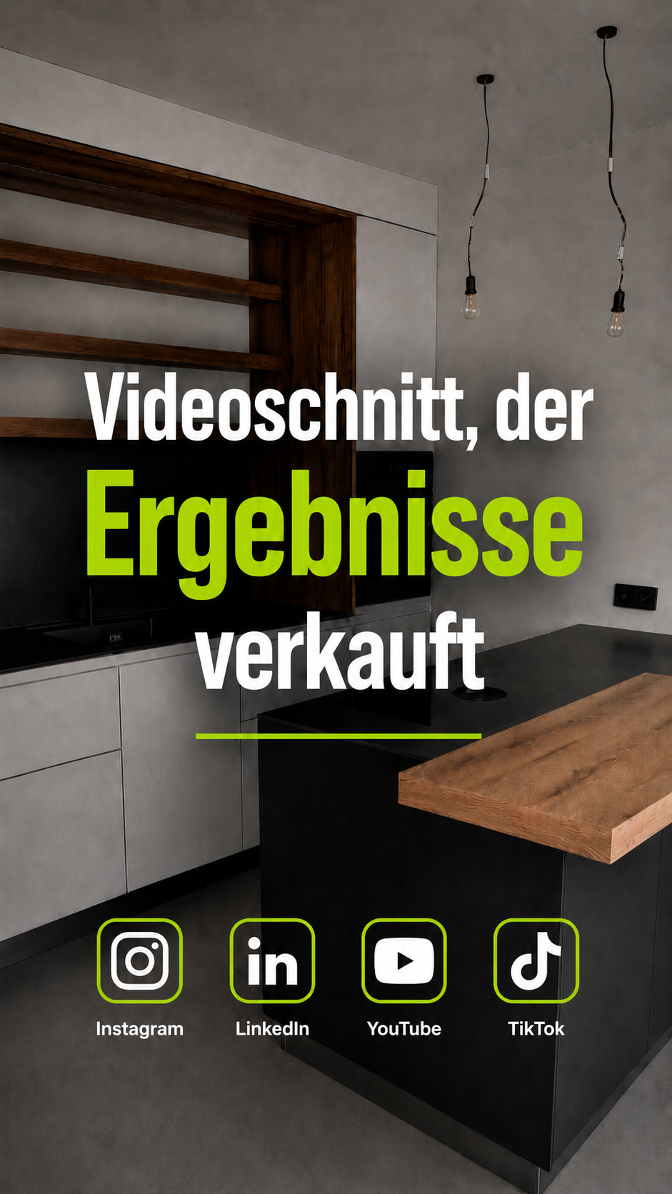 Reinigungsservice Werbevideo mit Videoschnitt, KI-Voiceover und animierten Social-Media-Icons